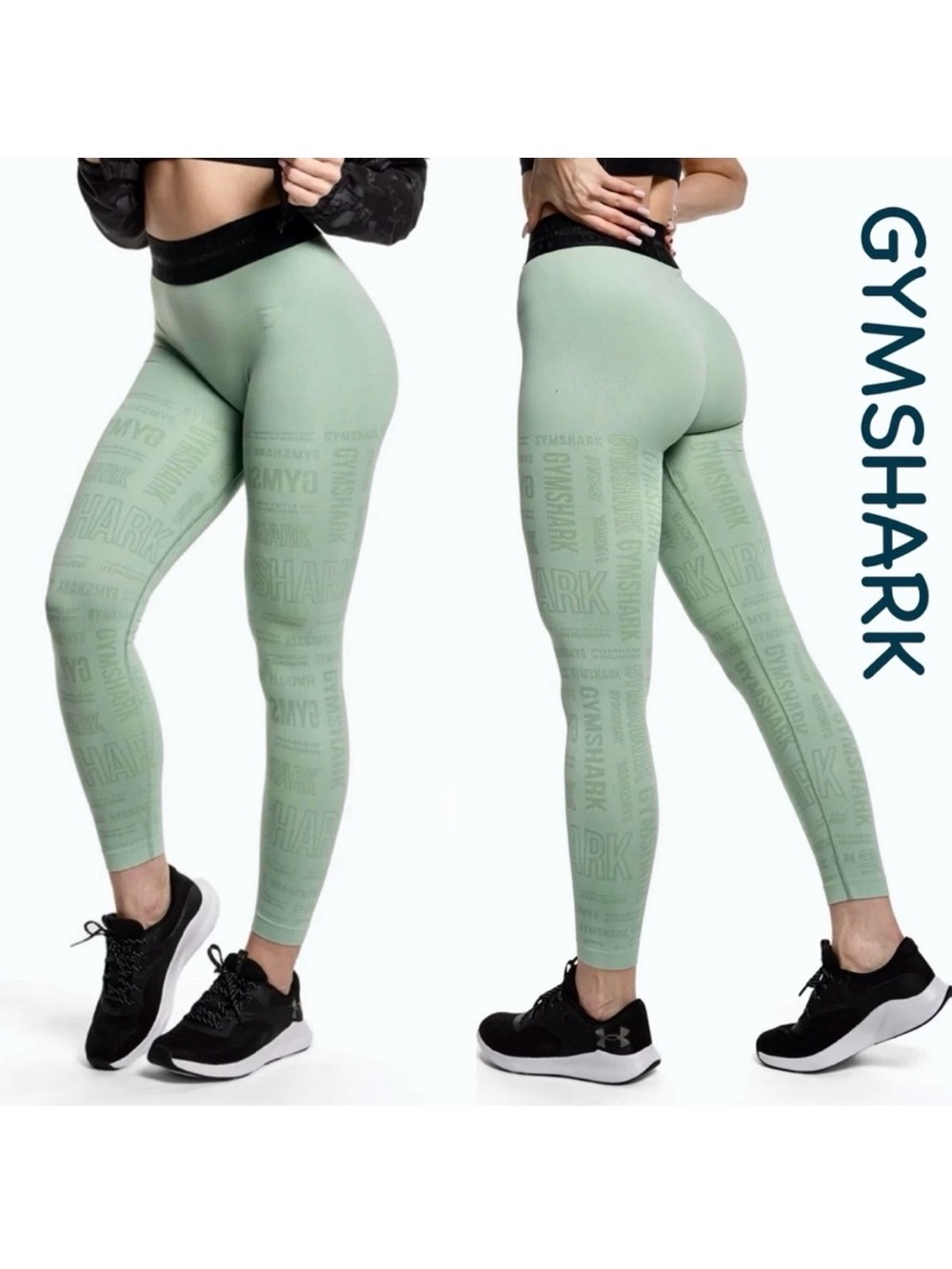 NWOT - GYMSHARK Vision Leggings - Seafoam Green Jacquard 24” inseam